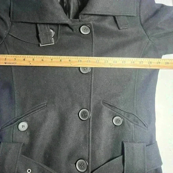 MODA international wool coat womens medium black casual winter - Picture 8 of 9